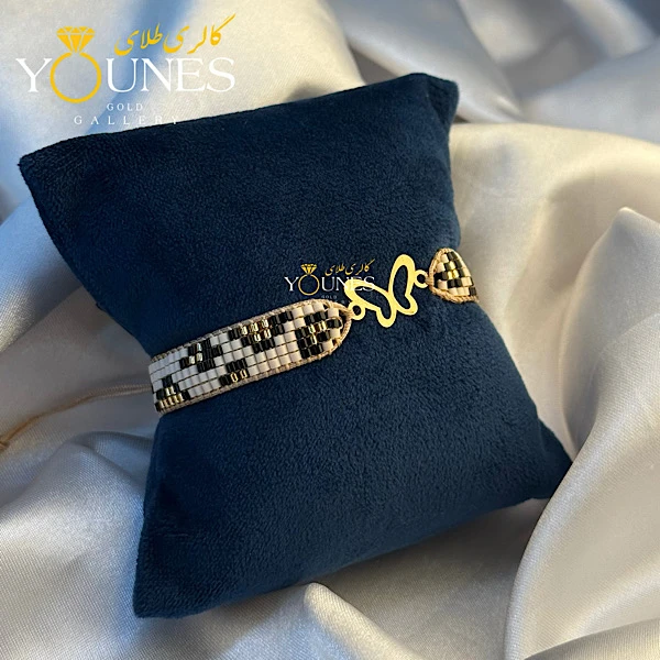 دستبند میوکی شاپرک لیزری طلا